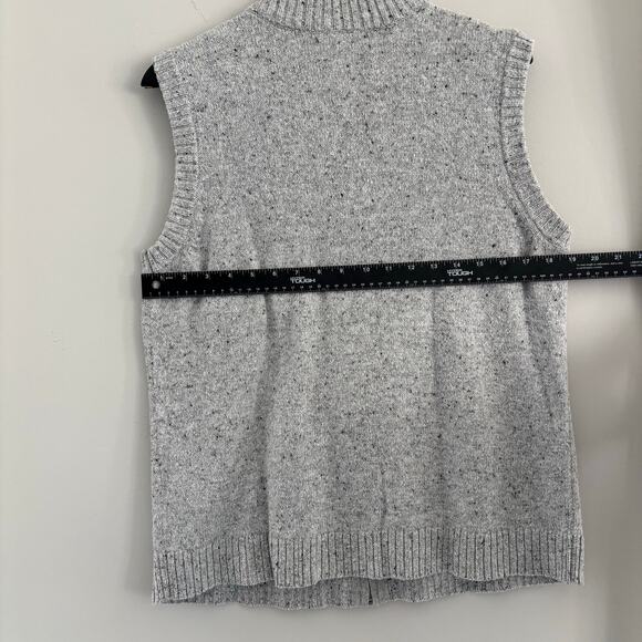 Y2K Christopher & Banks Knit Sweater Vest Size Large Zip Up Gray - Picture 2 of 4